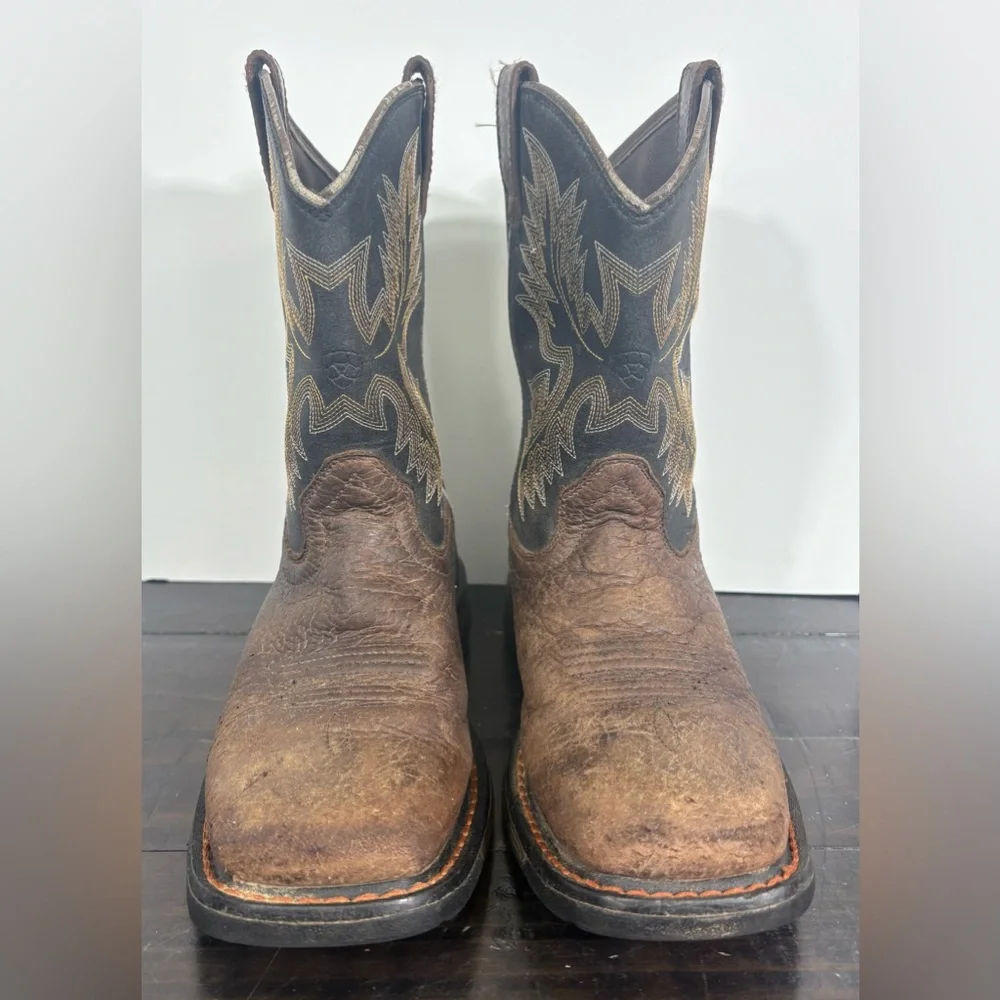 Ariat® Children's Workhog Square Toe Brown & Black Boots Size 3